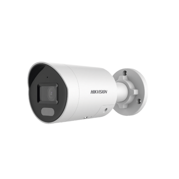 Bala IP 4 Megapixel / Imagen a Color 24/7 / PoE / Lente 4 mm / Luz Blanca 40 mts / Exterior IP67 / Luz Intermitente y Alerta de Audio / Videoanaliticos (Filtro de Falsas Alarmas) / WDR 130 dB/ MicroSD