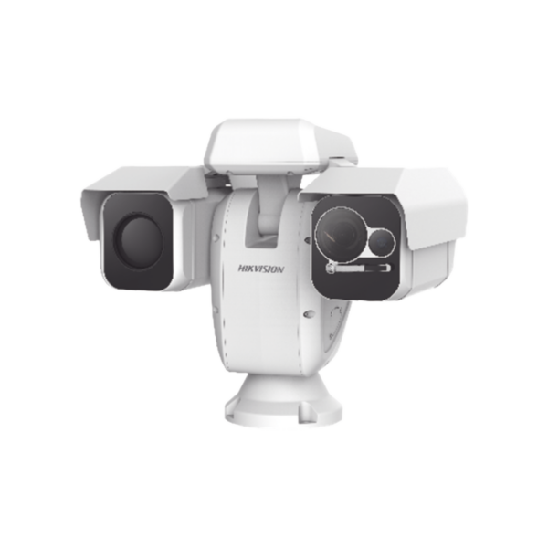 PTZ Punta de Poste IP Dual / Lente Térmico 100 mm (640 X 512) / Lente óptico 56x ZOOM (4 MP) / 500 mts IR Laser / 24VCA