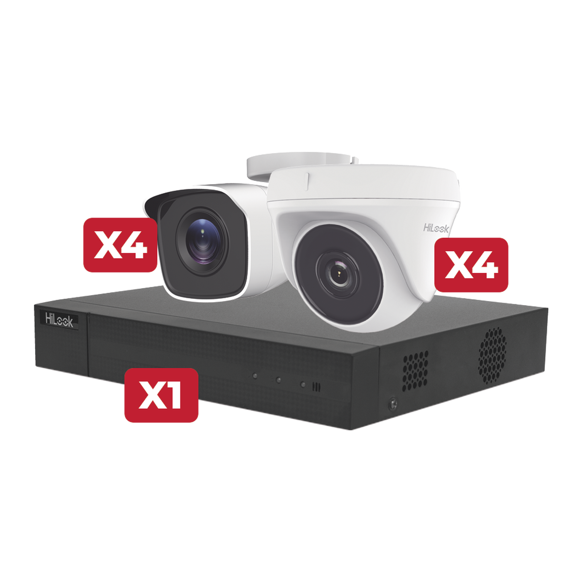 Kit de CCTV 2 Megapíxeles / Incluye Grabadora de 8 Canales / Cámara Domo / Cámara Bala
