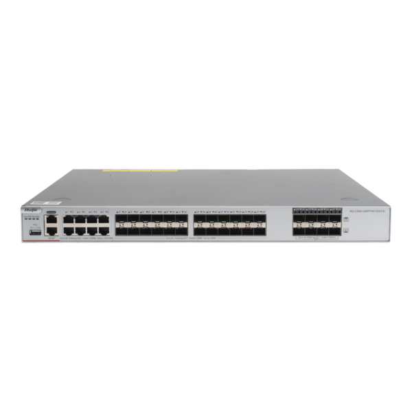 Switch Core Administrable Capa 3 con 8 puertos Gigabit, 24 SFP y 8 SFP+ Combo para fibra 10Gb, gestión gratuita desde la nube.