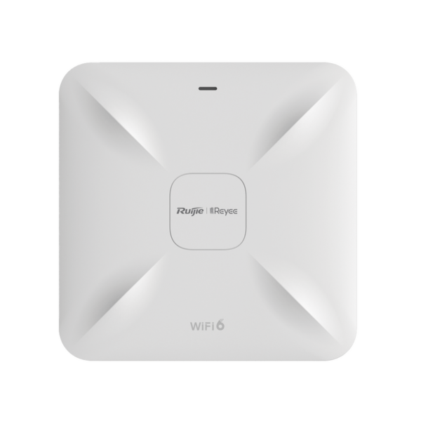 Punto de acceso Wi-Fi 6 de techo para interior 360°, doble banda, 2.97 Gbps, hasta 512 usuarios, 1 puerto GE + 1 puerto de 2.5GE, portal cautivo standalone, soporta Reyee Mesh