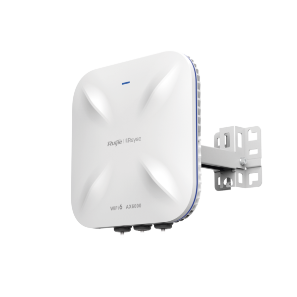 Punto de acceso Wi-Fi 6 para exterior 360°, IP 68, doble banda 4x4, 5.95 Gbps, puerto SFP de 2.5GE ideal para fibra óptica, hasta 512 usuarios, protección hasta 4 kV y protección contra erosión eólica, compatible con